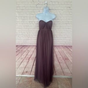 NWOT Jenny Yoo collection tulle purple floor length bridesmaids/party dress SZ 2